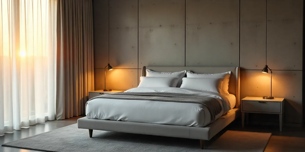 this is a picture of Master bedroom feature wall paint