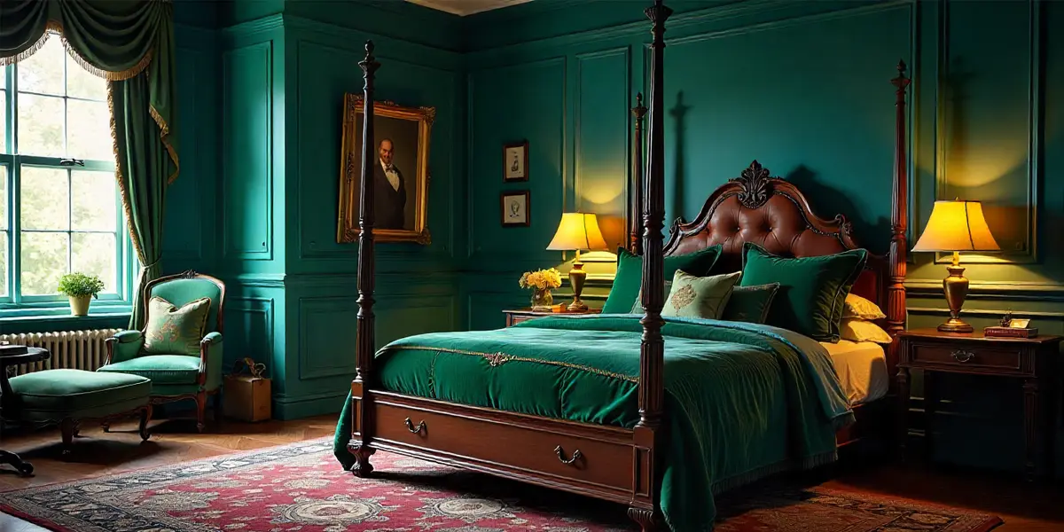 Bold Jewel Tones Bedroom Feature Wall Colours